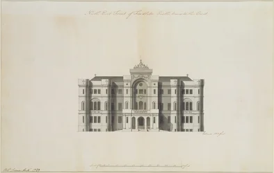 Un diseño no ejecutado para el frente noreste del Castillo Findlater, para el Conde de Seafield, 1789